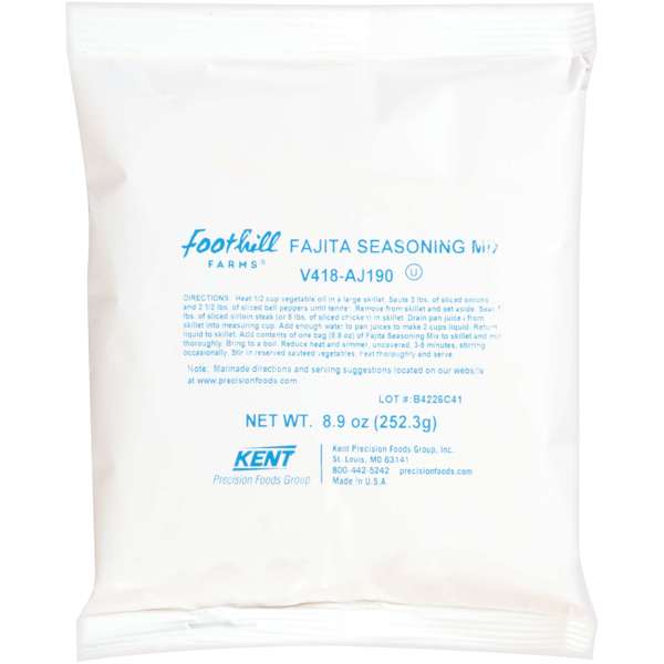Foothill Farms Trans Fajita & Marinade Seasoning Mix 8.9 oz. Packet, PK6 V418-AJ190